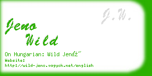 jeno wild business card